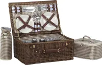 Picknickkorb weide braun 4 Personen Thermotasche 48x32 Höhe 22cm