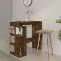 vidaXL Barový stôl s policou Smoked Oak 100x50x101,5 cm odvodený výrobok z dreva