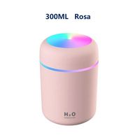 300ml LED Luftbefeuchter USB Aroma Diffusor Purifier Auto Luftreiniger mit Bunte LED Lichter, Rosa