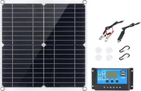 Přenosná 300W sada solárních modulů - flexibilní monokrystalický modul s duálním USB a 60A regulátorem