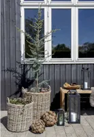 House Nordic Körbe Indo Set 2 runde Körbe aus Kubu-Rattan mit Kunststoff Innenseite