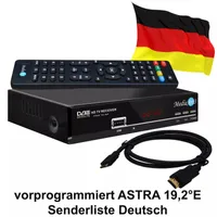 Sat Receiver Mediaart 3m vorprogrammiert Deutsche Senderliste Astra Full HDTV 2xUSB YouTube DVB-S2 FTA Scart HDMI