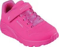 Skechers Uno Lite Kinderschuhe Mädchen Halbschuhe Klett Rosa Freizeit, Schuhgröße:33 EU