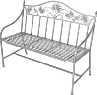 stabile 2-Sitzer Garten Bank Metall mit schönen Verzierungen 110cm Eisenbank anthrazit grau NEU