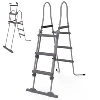 HECHT 00091 Poolleiter Sicherheitsleiter mit Kindersicherung | bis 107 cm Beckenhöhe | Stahl