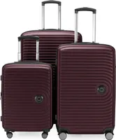 HAUPTSTADTKOFFER - Stred - Sada kufrov 3 Trolley Hard Shell, TSA, XXL rozšírenie, 4 kolieska (S, M a L), bordová
