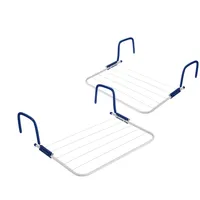 BigDean 2X Wäschetrockner für Balkon, Heizung & Camping - Wäscheständer für Balkongeländer & Heizkörper - 50x33 cm - Hängetrockner klappbar