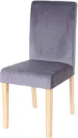 Esszimmerstuhl Littau, Stuhl Küchenstuhl, Samt MVG-  grau, helle Beine