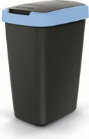 Abfallbehälter 12l mit Deckel KEDEN COMPACTA Q schwarz mit blauem Rand