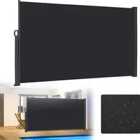Sessamen-LP 200 x 300 cm Seitenmarkise Alu ausziehbar Blickdicht Sonnenschutz mit Wandhalterung Sichtschutz Markise für Balkon, Terrasse, Garten - Anthrazit