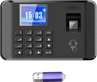 Intelligente biometrische Fingerabdruck-Passwort-Anwesenheitsmaschine, Stechuhr, Mitarbeiter-Check-in-Recorder, 2,4-Zoll-LCD-Bildschirm, Sprachansage, 11 Sprachen, Ausweisfunktion, Zeiterfassungsmaschine