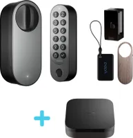 Aqara Smartes Türschloss U200 Kit und Hub M3, Smart Lock U200 Schwarz, NFC und Apple Home Keys, Unterstützung für Matter over Thread