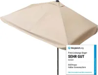 EASYmaxx Sonnenschirm mit UV-Schutz - rechteckig 230 x 140 cm - beige