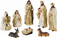 Krippenfiguren aus Polymagnesium Maria Josef Jesus Könige Esel Kuh 8er Set