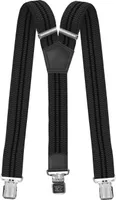 Fabio Farini - 1 Stück 4cm Breites Y-Design verstellbar mit extra starken Clipverschluss, Grau (schwarze Streifen)