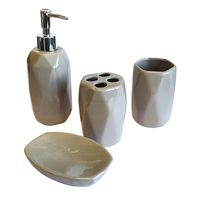 5x WC Badgarnitur Set Keramik Zahnbürstenhalter Seifenschale Zahnputzbecher