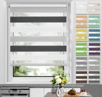 Allesin Doppelrollo Klemmfix ohne Bohren & mit Bohren Rollos für Fenster und Tür Weiß-grau-anthrazit 90x150 cm Duo Rollo Klemmrollo Sichtschutz