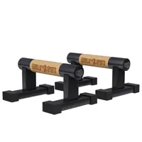 GORILLA SPORTS® Liegestützgriffe - Holz, Stahl, bis 300kg, mit Tragetasche - Calisthenics Equipment, Parallettes, Handstand Griffe, Push Up Bars