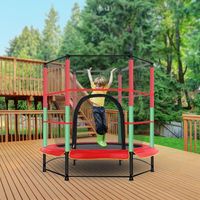 Gartentrampolin Kindertrampolin Ø140cm Trampolin Outdoor mit Netz für den Garten,Outdoor Rot