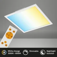 BRILONER Piatto LED Panel, Fernbedienung, CCT Farbtemperatursteuerung, weiß, 44,5 x 44,5 x 6 cm