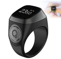 Fingerzähler-Smart-Ring, 22 mm muslimischer digitaler Bluetooth-Mini-Zählerwecker (grau)