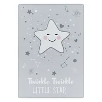 Hrajte si Twinkle Little Star protišmykový detský koberec so slučkou obdĺžnikový 80x120cm sivý