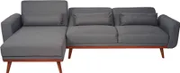 Pohovka HWC-J20, Pohovka rohová, tvar L, 3místná rozkládací plocha s funkcí spánku látka/textil 280cm  antracitově šedá