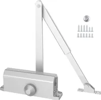 Samozamykacz SucceBuy, udźwig 68 kg, automatyczny odbojnik hydrauliczny, solidny odlew aluminiowy, regulowany rozmiar, łatwy montaż, kolor srebrny, do użytku komercyjnego lub prywatnego