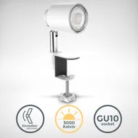 LED Klemmleuchte Leselampe Clip Bettlicht schwenkbar weiß Metall 5W GU10