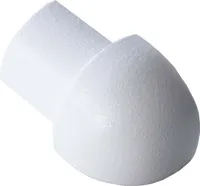 Dalsys Außeneck für Fliesenschiene Aluminium (eloxiert) Viertelkreisprofil 8mm, Weiß Fliesenprofil