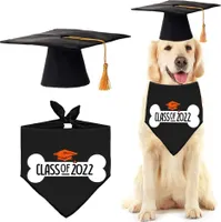 Haustier-Abschlusskappen mit gelber Quaste, Hund, Katze, Feiertagskostüm, Halloween, Doktorhut Speicheltuch