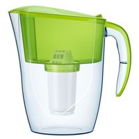 AQUAPHOR Wasserfilter Smile hellgrün inkl. 1 A5 Filterkartusche - kompakter Wasserfilter zur Reduzierung von Kalk, Chlor & weiteren Stoffen