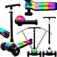LUMI RIDE Dětská koloběžka Dětská koloběžka Tříkolová koloběžka s LED kolečky, zadní brzdy výškově nastavitelná nosnost až 50 kg skládací Sun Baby