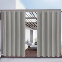 Outdoorvorhnge Wasserdicht Sonnenschutz Vorhang Auen Gardinen mit sen fr Garten Pavillon Terrasse Rasen Pergola, 1 Stck, Hellgrau, H213xB180cm