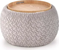 Halmar Sitzhocker grau Stoff MDF-Platte 54cm x 54cm x 37cm