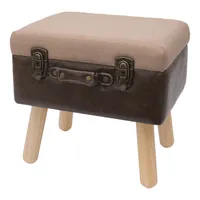 HMF Sitzhocker Koffer mit Stauraum im Vintage-Design, 40 x 32 x 39 cm, Klassik