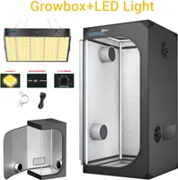 LED Growbox Komplettset 80x80X160cm Gewächshaus Indoor Growtzelt mit 100W Vollspektrum Dimmbar LED Growlight