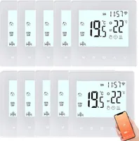 10X digitální LCD Tuya WiFi pokojový termostat, programovatelný termostat pro 3A ohřev vody, nástěnný termostat pro skryté podlahové vytápění, vnitřní teploměr, bílý