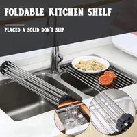 Multi-Use Folding Dish Drying Rack Küche Silikon Abtropfgestell, 12 Rohre 370mm