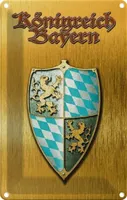 vianmo Kovový nápis 12x18 cm Königreich Bayern