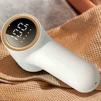 MODFU Fusselrasierer , Stoffrasierer, wiederaufladbarer Fusselentferner Pullover Defuzzer, intelligente Digitale Anzeige, Fusselrasierer Fuzzs Pillen Bommeln Trimmer für Kleidung und Möbel Weiß(1 Stück)