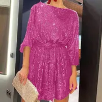 Třpytivé šaty Třpytivé šaty Slavnostní dámské flitrové šaty Flitrové šaty pro ženy Flitrové šaty pro ženy s dlouhým rukávem Slavnostní párty třpytivé šaty s dlouhým rukávem