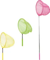 Idena Teleskop Kescher Ø 20cm x 83cm, 3 Farben - gelb, pink, hellgrün - Durchmesser 20cm