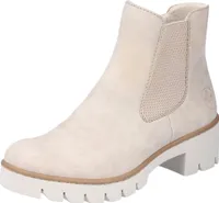 Rieker Damen Chelsea Boot Elastikeinsatz Stiefelette Profilsohle X5772, Größe:40 EU, Farbe:Beige