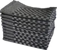 Luxus Grubentücher Schwarz Halbzwirn 50x70 cm 100% Baumwolle - Gastronomie Haushalt Touchon