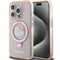 Hello Kitty Apple iPhone 15 Glitzer Ring Standhalter Hardcase MagSafe