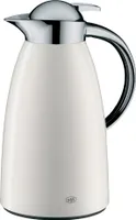 alfi Isolierkanne Signo, Metall lackiert weiß 1,0 l, Thermoskanne mit alfiDur-Hartglaseinsatz, 12 Stunden heiß - 1421.211.100