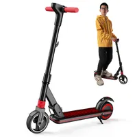 Elektroroller Kinder ab 6-16 Jahren, Schwarz Elektroscooter mit LED-Anzeige, Faltbarer E Scooter, Zwei Bremsarten, 14KM/H, Geschenk Für Kinder Und Jugendliche