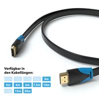 HDMI Kabel _Flach_ - Plug schwarz/blau - 10m