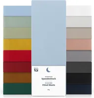 Blumtal Spannbettlaken 140x200 cm - Bettlaken 140x200 aus Mikrofaser - Hellblau